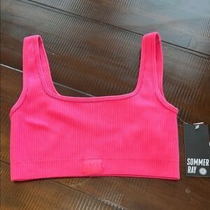 Sommer Ray Pink Ribbed Crop Top
